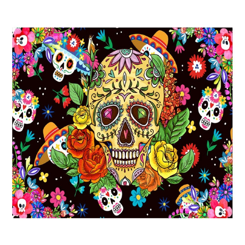 Peach Skin Tapestry - Day of the Dead Skulls