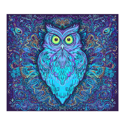 Peach Skin Tapestry - Blue Owl