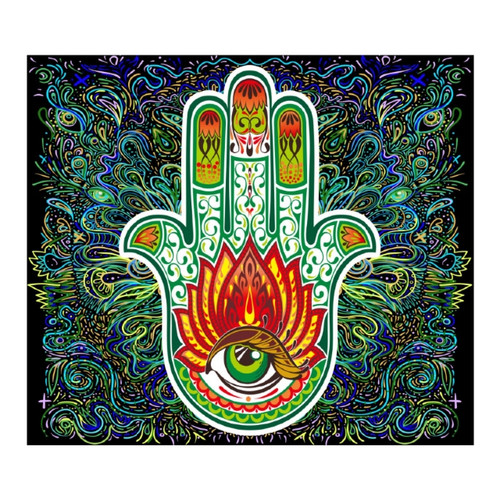 Peach Skin Tapestry - Hasma Neon Green Fire