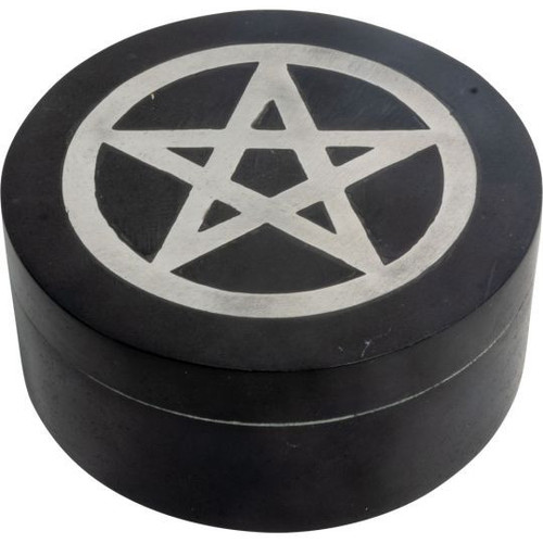 Pentagram Box - Soapstone with Silver inlay