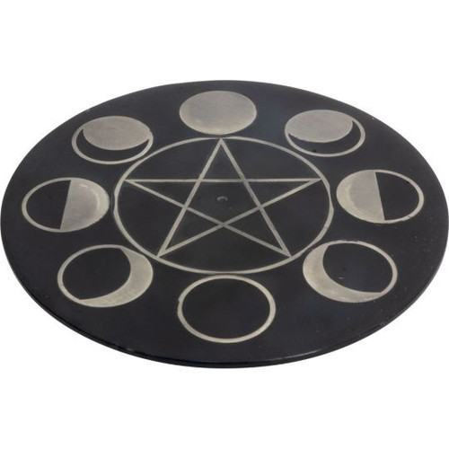 Pentagram Moon Incense Plate