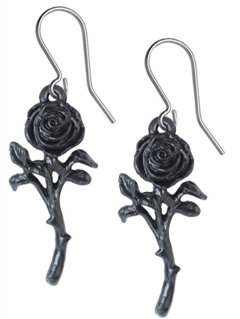 Alchemy Romance of the Black Rose drop earrings