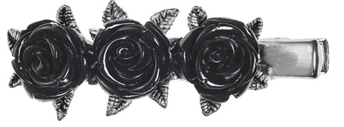 Wild Black Rose Hair Slide