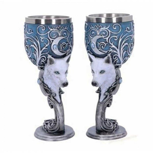 Goblet - Wolf with Blue Moon