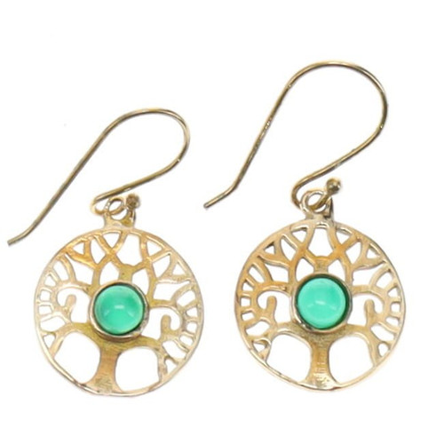 Brass Earrings - Tree of Life