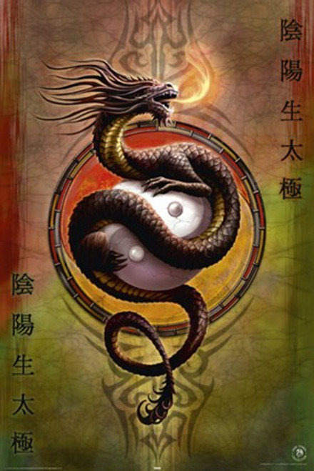 Anne Stokes - Ying Yang Protector Flag