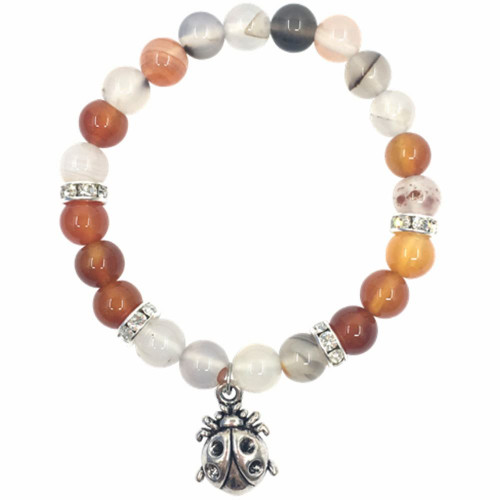 Crystal Charm Bracelet - Ladybird