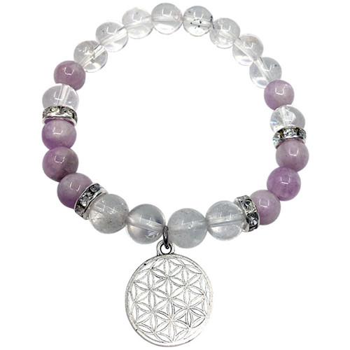 Crystal Charm Bracelet - Flower of Life