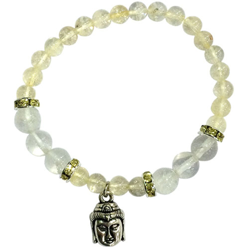 Crystal Charm Bracelet - Buddha Head