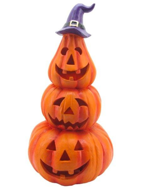 Pumpkin Prop - triple with witch hat