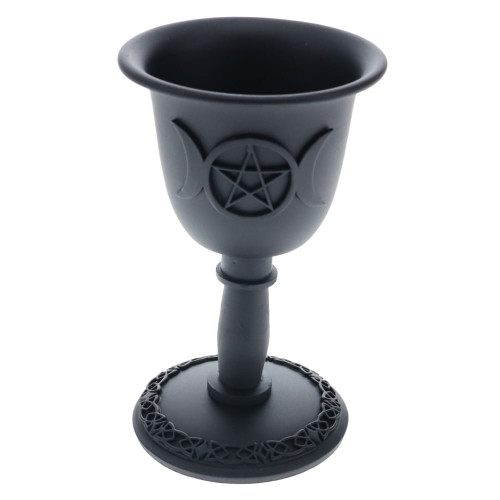 Cast Iron Candle Holder - Pentagram Moon chalice