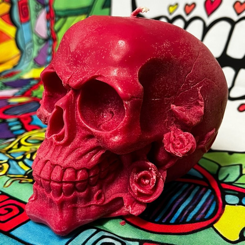 Skull Candle - Blood Rose