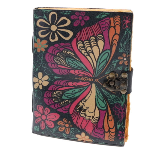 Leather Journal - Butterfly Print