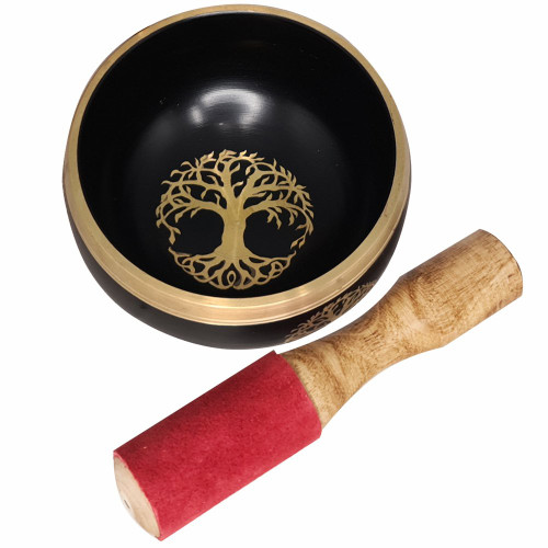 Medium Singing Bowl - Black Celtic Tree