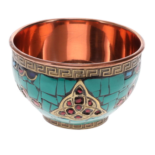 Copper Offering Bowl - Triquetra Mosaic