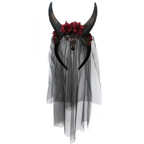 Headband Horns Roses and Veil