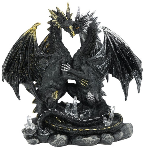 Dragon Figure - Lovers on Crystal rock