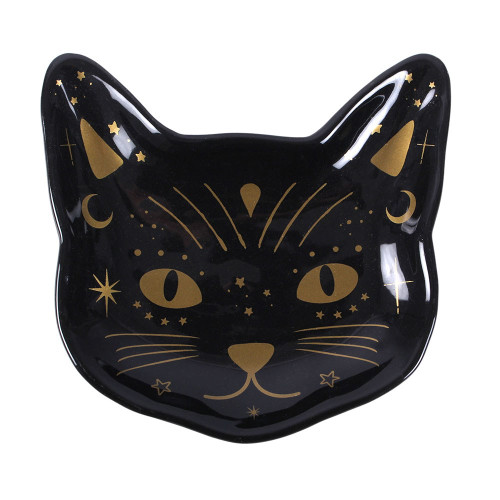 Trinket Dish - Magick Black Cat face
