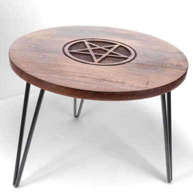 Pentagram Round Altar Table Iron Legs - Uncle Festers