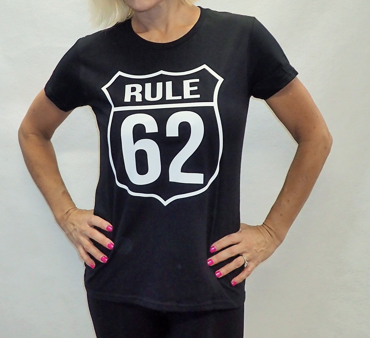 Men's/ Women's Unisex Rule 62 Black Cotton T-Shirt-Doing It Sober