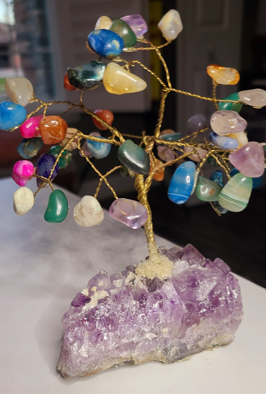 Brazilian Large Gemstone Wire Bonsai Tree Doing It Sober