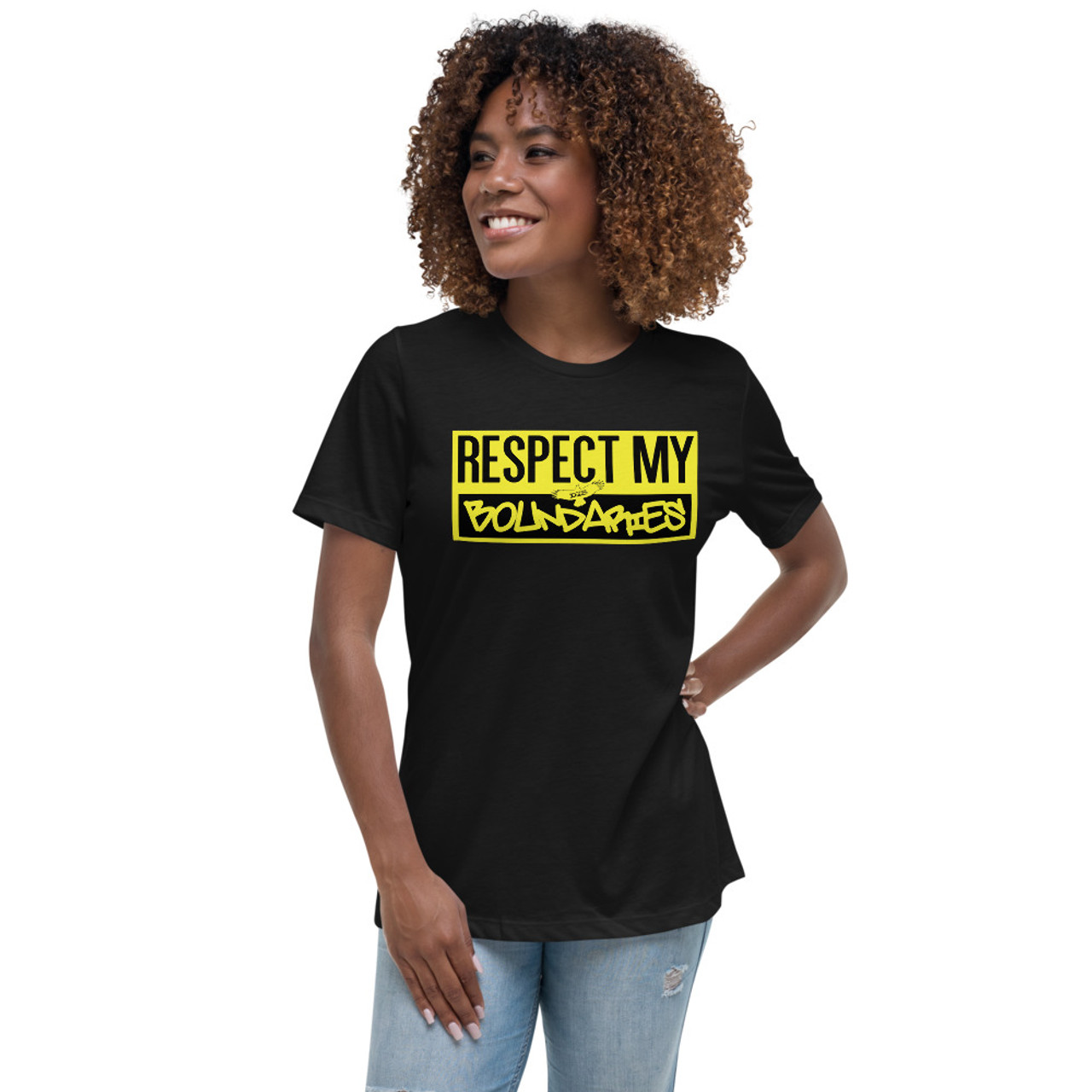 DIS Respect My Boundaries Women's Relaxed T-Shirt - Doing It Sober