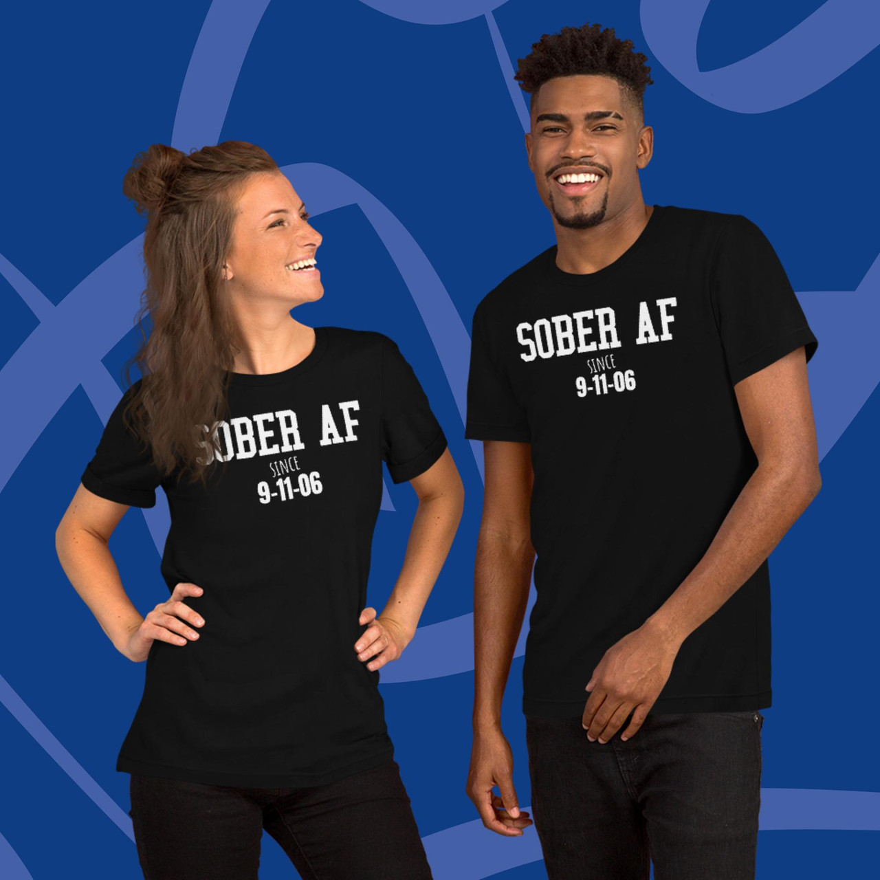 NEW Sober AF Personalized W Sobriety Date Uni T shirt Doing It Sober new-sober-af-personalized-w-sobriety-date-uni-t-shirt-doing-it-sober