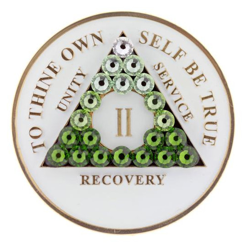 AA Glow in Dark Medallion Transition Green Crystals (Years 1-65 & 24hrs)