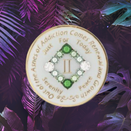 NA Glow in the Dark Bling Medallion Green Transition Crystals Yrs 1-45 NA Glow in the Dark Bling Medallion Green Transition Crystals Yrs 1-45