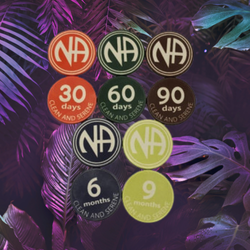 Set of 5 NA Chip - 12 Step Recovery Narcotics Anonymous Program Set of 5 NA Chip - 12 Step Recovery Narcotics Anonymous Program