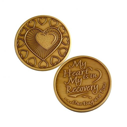 "My Heart Is In My Recovery - One Day At A Time"Specialty Bronze Medallion "My Heart Is In My Recovery - One Day At A Time"Specialty Bronze Medallion