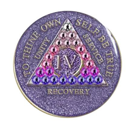 AA Medallion Glitter Lavender Pk/Pur Transition Yrs 1-65, 24hrs, 18 mnths