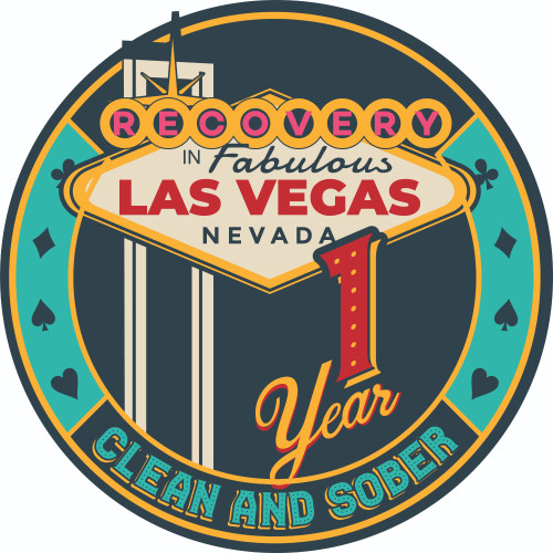 Las Vegas Yearly Recovery Medallion - Alcoholics or Narcotics Anonymous!