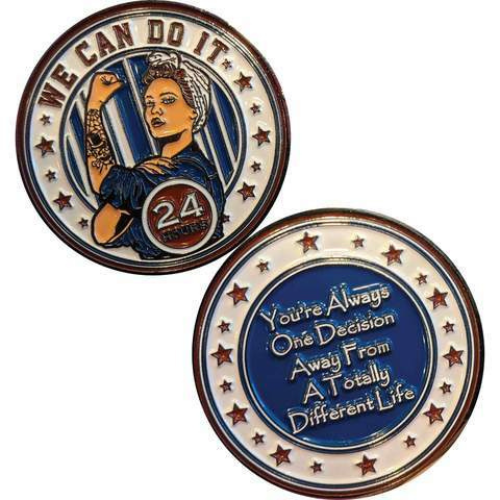 Rosie Recovery 24 Hours with One Decision Specialty Recovery Medallion