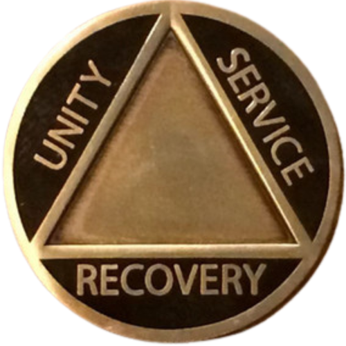 NEW! Antique Gold Personalized Engravable Alcoholics Anonymous AA Medallion w/Multiple Colors!