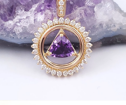 Genuine Amethyst Triangle, 3.4g, Hand-Finished