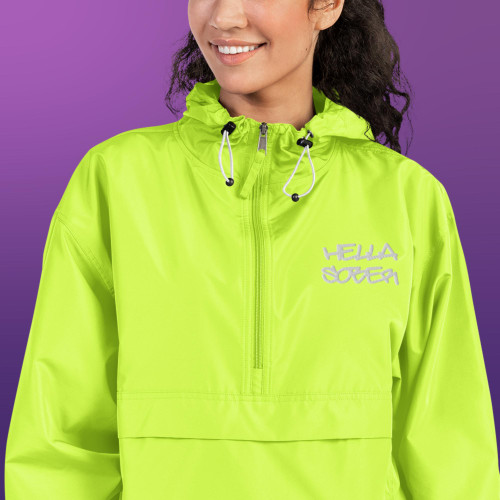 Hella Sober Embroidered Champion Packable Jacket Hella Sober Embroidered Champion Packable Jacket