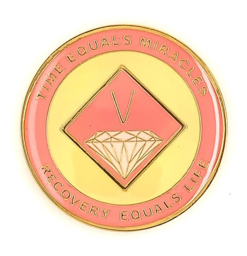 NA Recovery Pink and Cream Recovery Medallion (1-40) 18 months