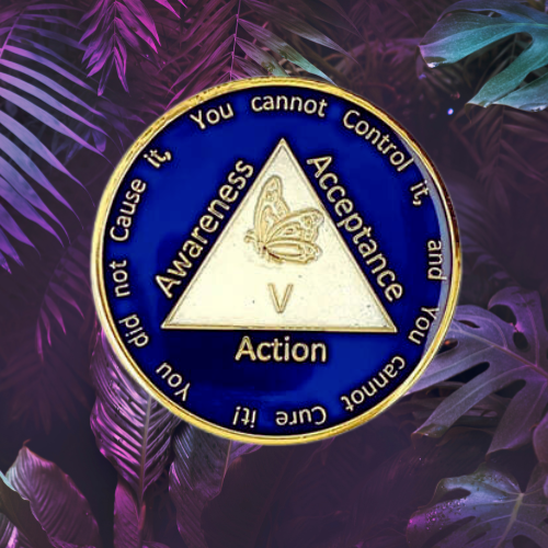 Al-Anon Family & Friends Yearly Specialty Blue Triplate Anniversary Medallion Al-Anon Family & Friends Yearly Specialty Blue Triplate Anniversary Medallion