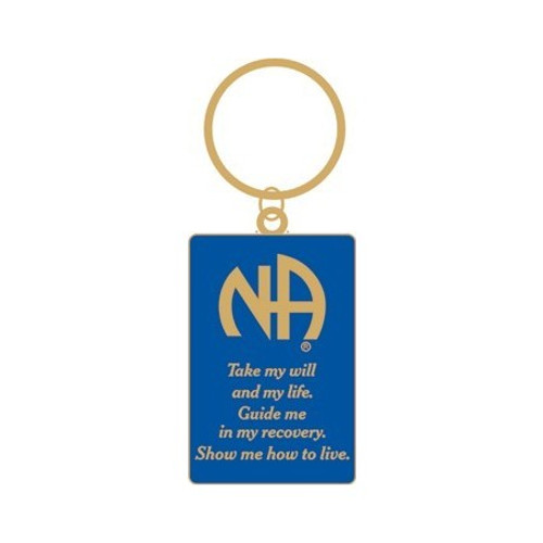 NA 3rd Step Prayer In Blue and Gold Key Tag NA 3rd Step Prayer In Blue and Gold Key Tag