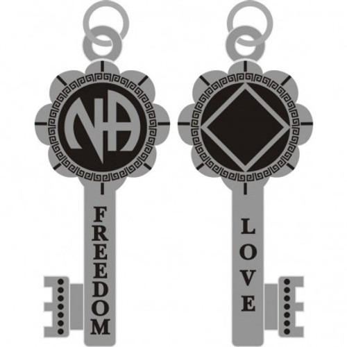 NA Key To Willingness Silver & Black Key Tag