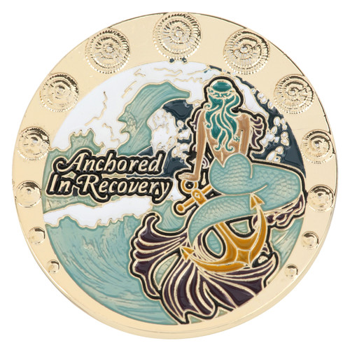 Sober USA Made Anchored In Recovery Inspirational Medallion Coin