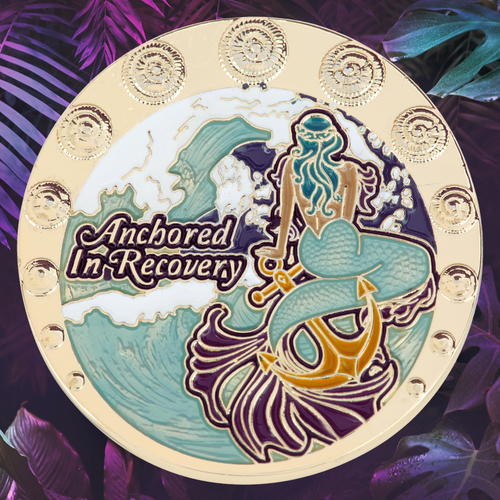 Sober USA Made Anchored In Recovery Inspirational Medallion Coin Sober USA Made Anchored In Recovery Inspirational Medallion Coin