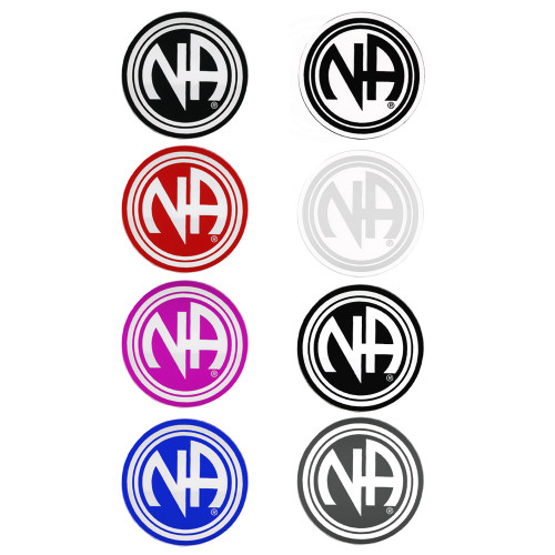 Set of 8 3" RS7 Round "NA" Initial Recovery Stickers, All 8 Different Colors Set of 8 3" RS7 Round "NA" Initial Recovery Stickers, All 8 Different Colors