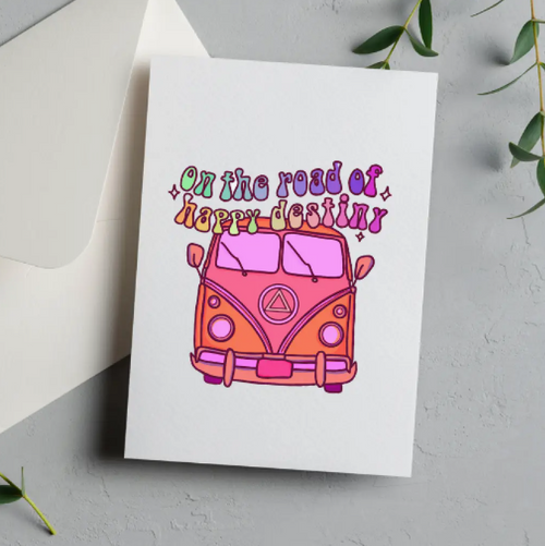 On the Road of Happy Destiny Recovery Greeting Card