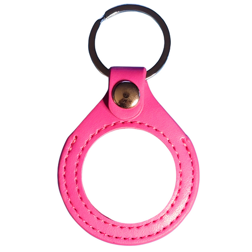 Two-sided Barbie Pink Key Fob Black Finish Medallion Holder Two-sided Barbie Pink Key Fob Black Finish Medallion Holder