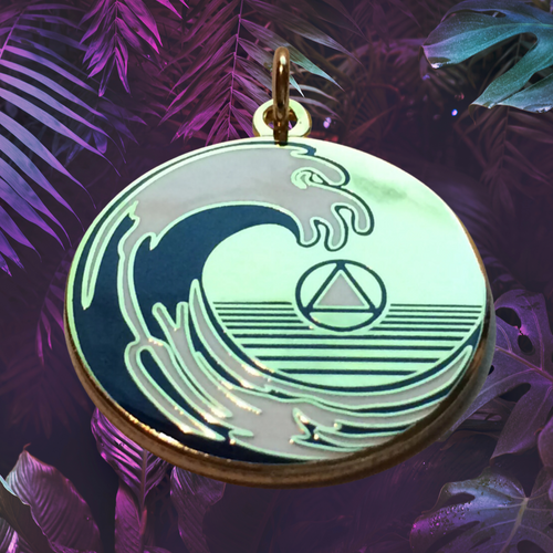 1" Wave Sun-AA-Pendant Alcoholics Anonymous 1" Wave Sun-AA-Pendant Alcoholics Anonymous