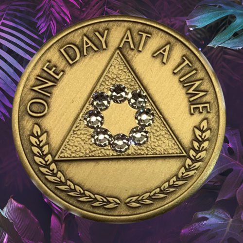 White Crystals Al-Anon Family & Friends Yearly Bronze Coin 1-40 years White Crystals Al-Anon Family & Friends Yearly Bronze Coin 1-40 years