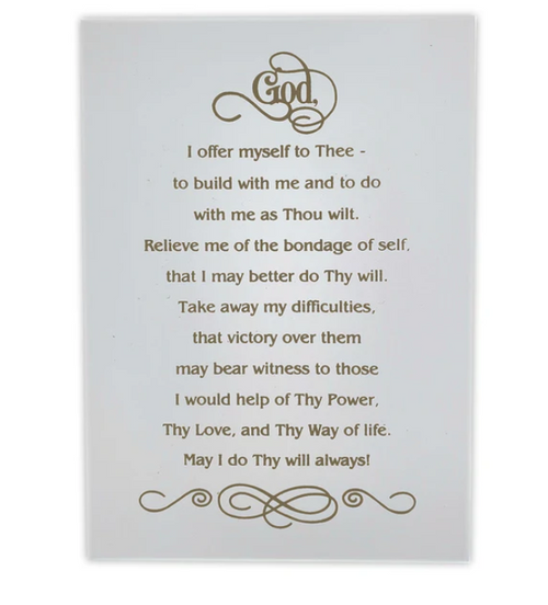 White 3rd Step Prayer Plaque 12 Steps Engraved Plaque White 3rd Step Prayer Plaque 12 Steps Engraved Plaque