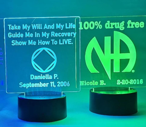 6 Designs Personalized (Name & Date) NA Laser Engraved LED Light Up Display